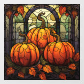 かぼちゃのステンドグラス窓にしがみつく ウィンドウサイン (シート)