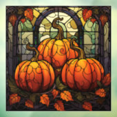 かぼちゃのステンドグラス窓にしがみつく ウィンドウサイン (シート3)