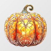 かぼちゃのステンドグラス窓にしがみつく ウィンドウサイン (シート)