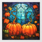 かぼちゃのステンドグラス窓にしがみつく ウィンドウサイン (シート)