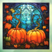 かぼちゃのステンドグラス窓にしがみつく ウィンドウサイン (シート3)