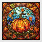 かぼちゃのステンドグラス窓にしがみつく ウィンドウサイン (シート)