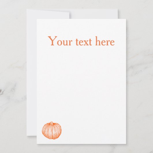 かぼちゃのスパイスが美味しい秋の可愛いワードアート 招待状 (裏面)