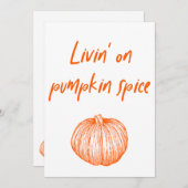 かぼちゃのスパイスが美味しい秋の可愛いワードアート 招待状 (正面/裏面)