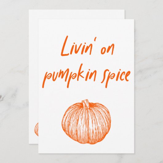 かぼちゃのスパイスが美味しい秋の可愛いワードアート 招待状 (正面/裏面)