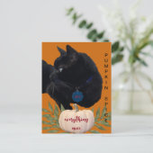 かぼちゃのスパイスオールナイスブラックキャットポストカード ポストカード (スタンド正面)