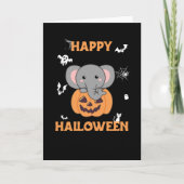 かぼちゃのゾウ ハロウィン かわいいゾウ カード (正面)