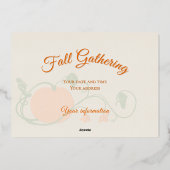 かぼちゃのツルがおしゃれな招待状 箔招待状 (裏面)