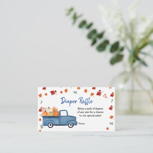 かぼちゃのトラックおむつラッフルカード、エンクロージャカード エンクロージャーカード (スタンド正面)