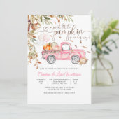 かぼちゃのトラックの女の子の赤ちゃん歓迎会の招待状 招待状 (スタンド正面)