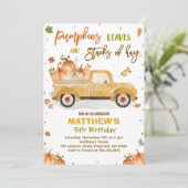 かぼちゃのトラック誕生日パーティー 秋 かぼちゃの誕生日 招待状 (スタンド正面)