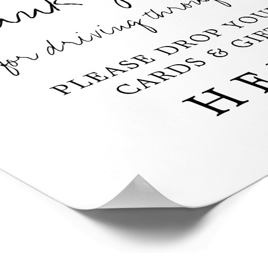 かぼちゃのドライブバイ ベイビーシャワーのカードとギフト ポスター (角)