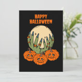 かぼちゃのハロウィンを持つ魔女の手 シーズンカード (スタンド正面)