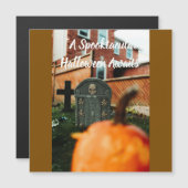 かぼちゃのハロウィンカード　 spooktacular マグネット招待状 (正面/裏面)