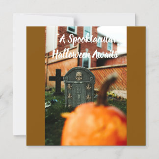 かぼちゃのハロウィンカード spooktacular マグネット招待状