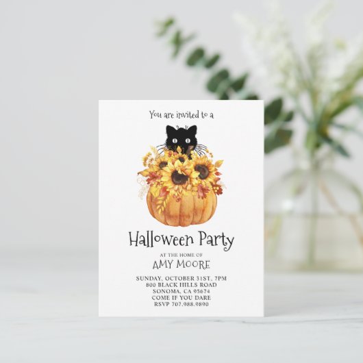 かぼちゃのハロウィン招待状 インビテーションポストカード (スタンド正面)