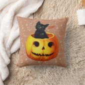 かぼちゃのハロウィン猫 クッション (ブランケット)