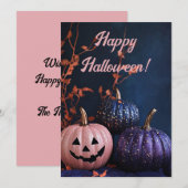 かぼちゃのハロウィン グリーティングカード 招待状 (正面/裏面)