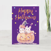 かぼちゃのハロウィン・グリーティング　ベイビーバニーズ シーズンカード (正面)