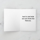 かぼちゃのハロウィーンにかこまれた、かわいい黒猫 カード (内部)