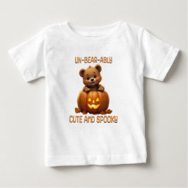 かぼちゃのハロウィーンに登場するクマの可愛さ ベビーTシャツ