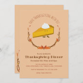 かぼちゃのパイのキャラクターが登場する感謝祭の招待状 招待状 (正面/裏面)