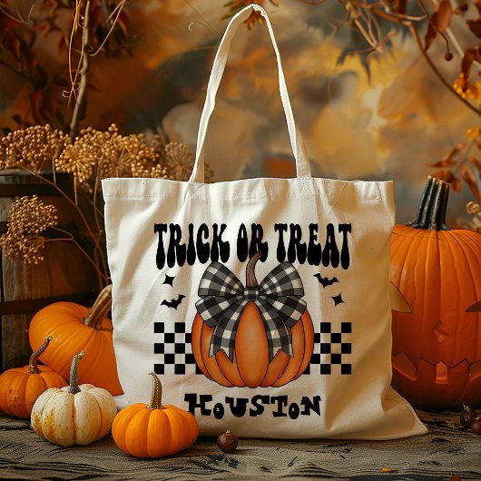 かぼちゃのパーソナライズされたコケットまたはキャンディを処理する トートバッグ