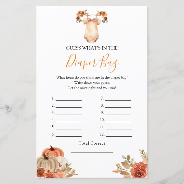 かぼちゃのフローラ赤ちゃん服何おむつバッグ (正面)