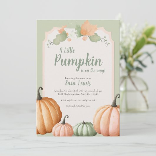 かぼちゃのベイビーシャワーのご招待 招待状 (スタンド正面)