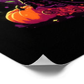 かぼちゃのポスターに座った思い悩む魔女 ポスター (角)