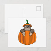 かぼちゃのモグラ ポストカード (正面/裏面)
