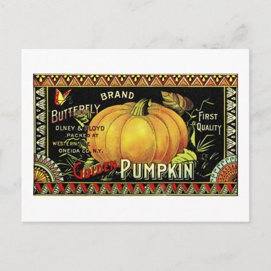 かぼちゃのラベル ポストカード (正面)