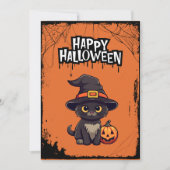 かぼちゃのランタンと黒猫 シーズンカード (正面)