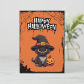 かぼちゃのランタンと黒猫 シーズンカード (スタンド正面)