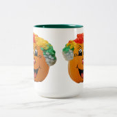 かぼちゃのランタン クラウンフェース、ハロウィンのかぼちゃ ツートーンマグカップ (中央)