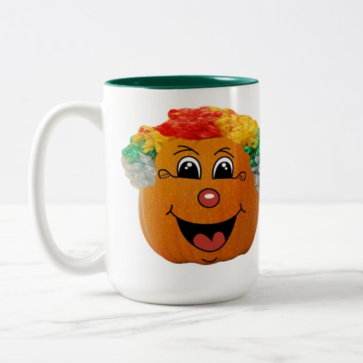 かぼちゃのランタン クラウンフェース、ハロウィンのかぼちゃ ツートーンマグカップ (左)