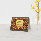 かぼちゃのランタン グリーティング カード (黄色い花)