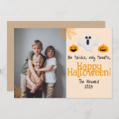 かぼちゃのランタン ハッピーハロウィン写真 シーズンカード (正面/裏面)