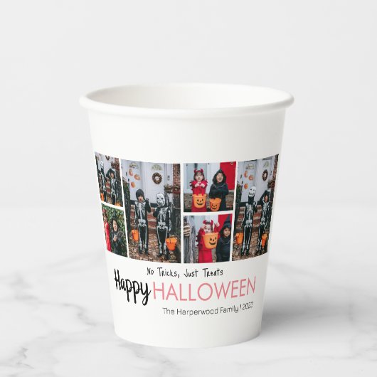 かぼちゃのランタン ハロウィン フォト コラージュ 紙コップ (正面)