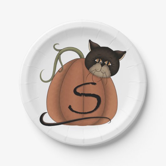 かぼちゃの中の猫 ペーパープレート (正面)
