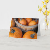 「かぼちゃの収穫」グリーティ空白のングカード カード (黄色い花)