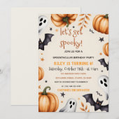かぼちゃの収穫 ハロウィン 誕生日 招待状 (正面/裏面)