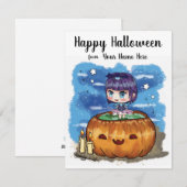 かぼちゃの可愛い女の子 | ハロウィン 季節のカード シーズンカード (正面/裏面)