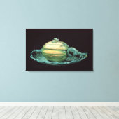 かぼちゃの型枠の野菜皿 キャンバスプリント (インサイチュ (ウッドフロア))