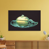 かぼちゃの型枠の野菜皿 キャンバスプリント (インサイチュ (リビング))