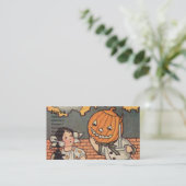 かぼちゃの少年（ヴィンテージハロウィンカード） 名刺 (スタンド正面)