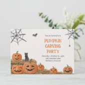 かぼちゃの彫りパーティー  ジャック・オ・ランタン リアルな農村風 招待状 (スタンド正面)