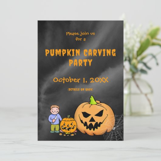 かぼちゃの彫りパーティー ハロウィン ジャック・オ・ランタン シーズンカード (スタンド正面)