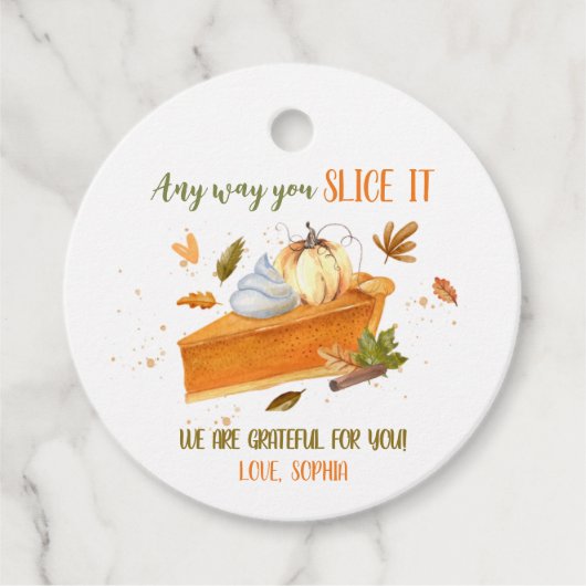 かぼちゃの感謝祭ラウンドをスライスする方法 フェイバータグ (正面)