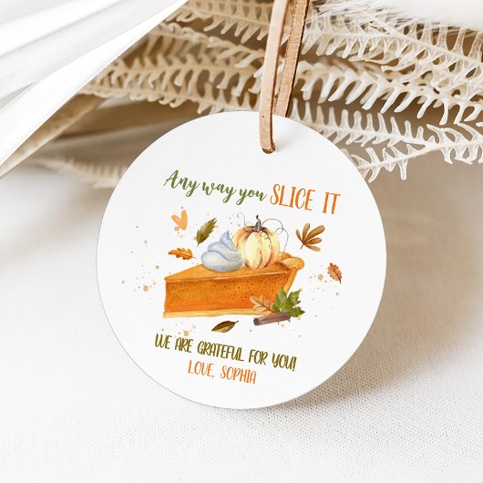 かぼちゃの感謝祭ラウンドをスライスする方法 フェイバータグ